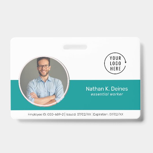 Badge ID sarcelle | Société de sécurité de la carte d'id (Avant)