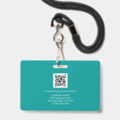 Badge ID sarcelle | Société de sécurité de la carte d'id (Arrière avec lanière)
