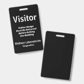 Badge ID visiteur avec détails personnalisés (Avant & arrière)