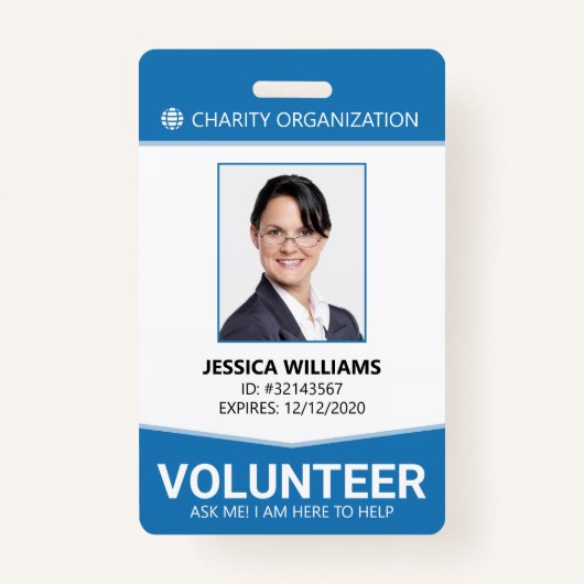 Badge ID volontaire moderne (Devant)