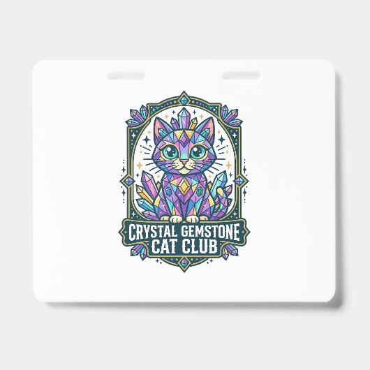 Badge Idée cadeau chat maman Crystal Gemstone - Crystal  (Avant)