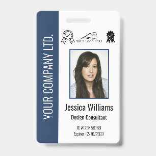 Badge Identifiant bleu de l'employé certifié par l'entre