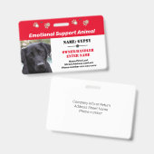 Badge Identifiant d'animal de soutien émotionnel avec un (Avant & arrière)