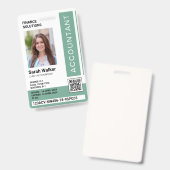 Badge Identifiant de comptable avec employé de bureau de (Avant & arrière)