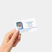 Badge Identifiant de l'employé de l'hôpital bleu et blan (Handheld)