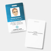 Badge Identifiant De L'Employé Du Gestionnaire Bleu Et B (Avant & arrière)