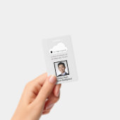 Badge Identifiant de l'employé Gris clair et noir vertic (Manuel / portable)