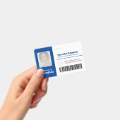 Badge Identifiant de l'employé ID code-barres photo bleu (Manuel / portable)