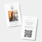 Badge Identifiant de l'employé Logo de l'entreprise Code (Avant & arrière)