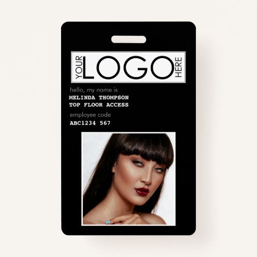 Badge Identifiant de l'employé - Photo de l'entreprise (Devant)