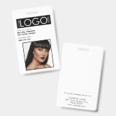 Badge Identifiant de l'employé - Photo de l'entreprise (Recto et verso)