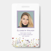 Badge Identifiant de l'enseignant Wildflower (Arrière)