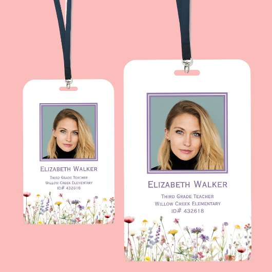 Badge Identifiant de l'enseignant Wildflower
