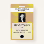 Badge Identifiant de l'entreprise Logo de l'employé Nom  (Devant)