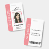 Badge Identifiant de sécurité de l'employé d'entreprise (Avant & arrière)