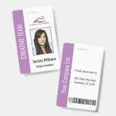 Badge Identifiant de sécurité de l'employé d'entreprise (Avant & arrière)