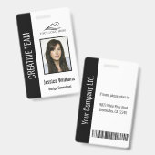 Badge Identifiant de sécurité de l'employé d'entreprise (Avant & arrière)