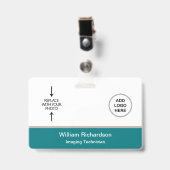 Badge Identifiant de technicien en imagerie Logo (Avant avec clip)