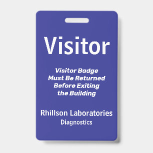 Badge Identifiant de visiteur personnalisé bleu