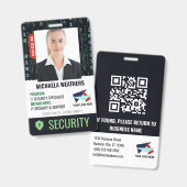 Badge Identifiant d'employé de bouclier de cybersécurité (Avant & arrière)