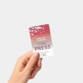 Badge Identifiant d'employé de presse vertical rouge gri (Manuel / portable)