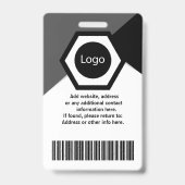 Badge identifiant d'employé de société personnalisé, cod (Arrière)