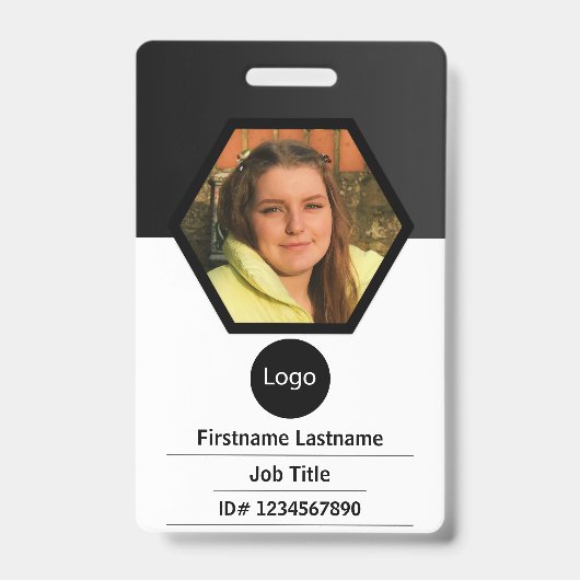 Badge identifiant d'employé de société personnalisé, cod (Avant)