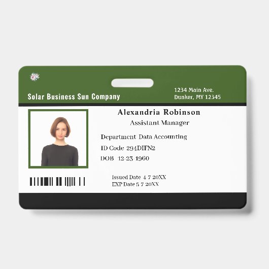 Badge Identifiant d'identification des employés de l'ent (Avant)