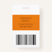 Badge Identifiant du collaborateur du logo personnalisé (Dos)