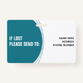 Badge Identifiant du logo de l'employé personnalisé (Dos)