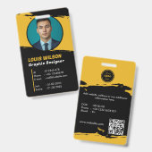 Badge Identifiant photo de l'employé du logo d'entrepris (Avant & arrière)