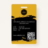 Badge Identifiant photo de l'employé du logo d'entrepris (Dos)