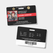 Badge Identifiant photo de l'employé du pompier personna (Avant & arrière)
