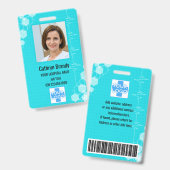 Badge Identifiant, photo et nom de l'employé de l'hôpita (Avant & arrière)