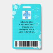 Badge Identifiant, photo et nom de l'employé de l'hôpita (Arrière)