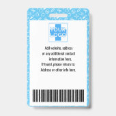 Badge Identifiant, photo et nom de l'employé de l'hôpita (Arrière)