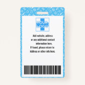 Badge Identifiant, photo et nom de l'employé de l'hôpita (Dos)