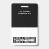 Badge Identifiant photo personnalisé avec code barre Bad (Back)