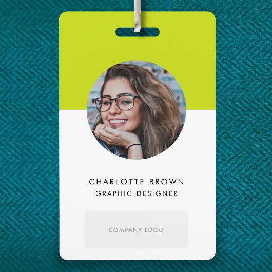 Badge Identifiant Vert Citron | Logo de nom de photo sty