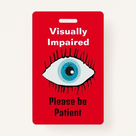 Badge Identificateur Lanyard à faible vision défectueux (Devant)