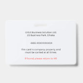 Badge Identification, Badge Personnalisé | Pro ID (Back)