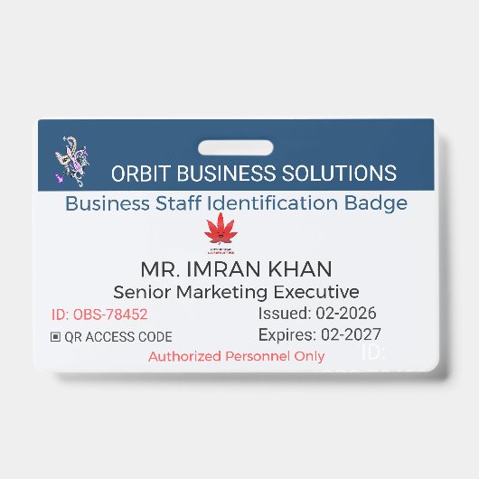 Badge Identification, Badge Personnalisé | Pro ID (Front)