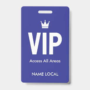 Badge Identification d'accès VIP Blue pour salons VIP