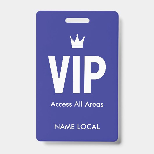 Badge Identification d'accès VIP Blue pour salons VIP (Avant)