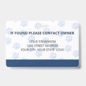 Badge Identification de chien avec photo et nom Empreint (Arrière)