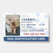 Badge Identification de chien avec photo et nom Empreint (Avant)