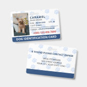 Badge Identification de chien avec photo et nom Empreint (Avant & arrière)