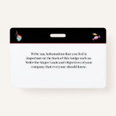 Badge Identification de code QR de la photo de l'employé (Dos)