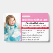 Badge Identification de la photo pour enfant Allergie d' (Front)