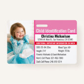 Badge Identification de la photo pour enfant Allergie d' (Devant)